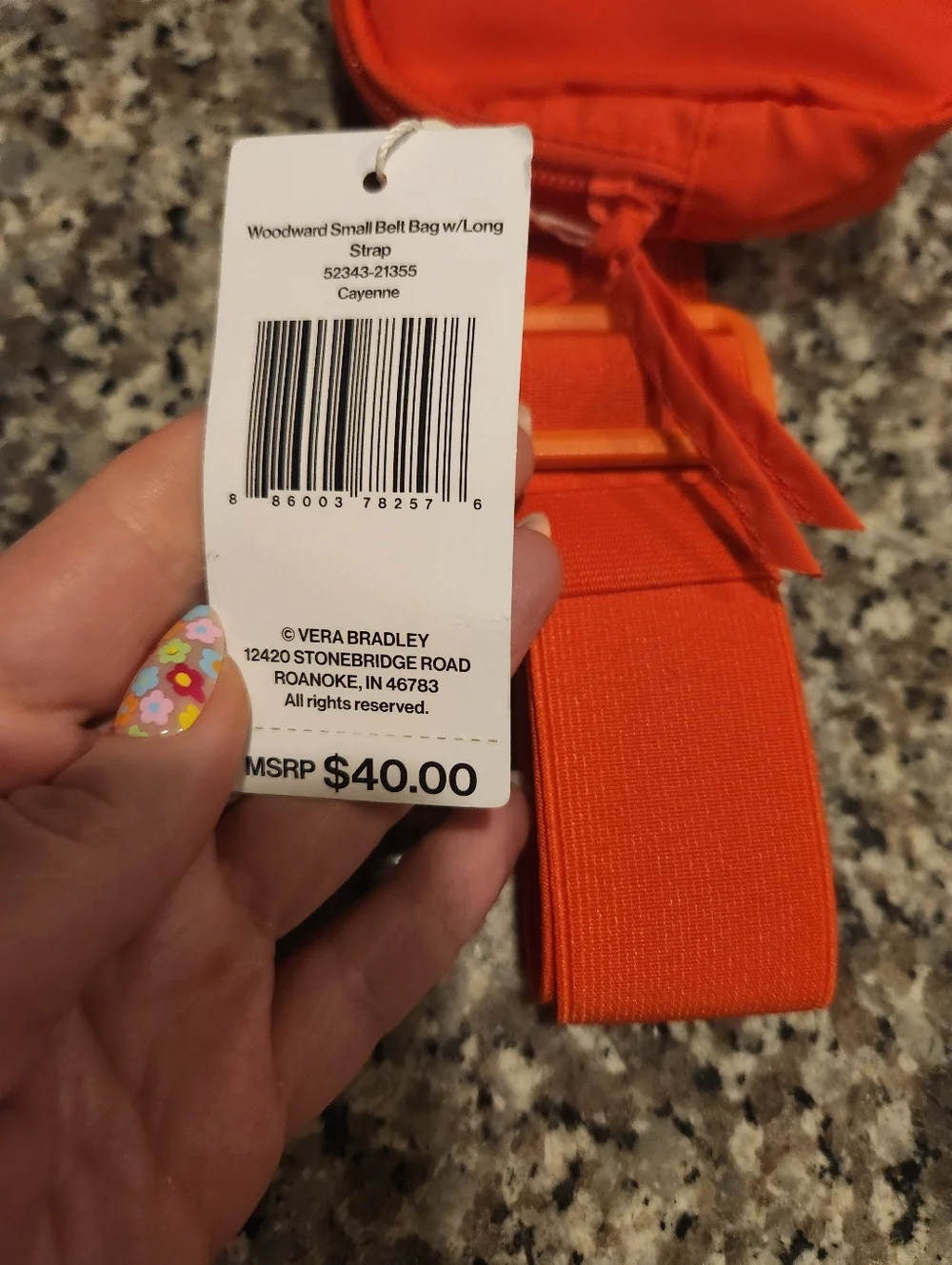 NWT Vera Bradley Woodward Small Belt Bag With Long Strap In Cayenne Color - Picture 5 of 7
